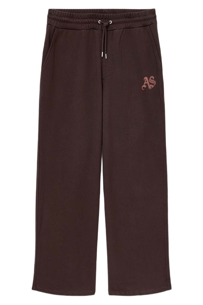 Icon Embroidered Sweatpants, Alternate, color, PLUM BROWN