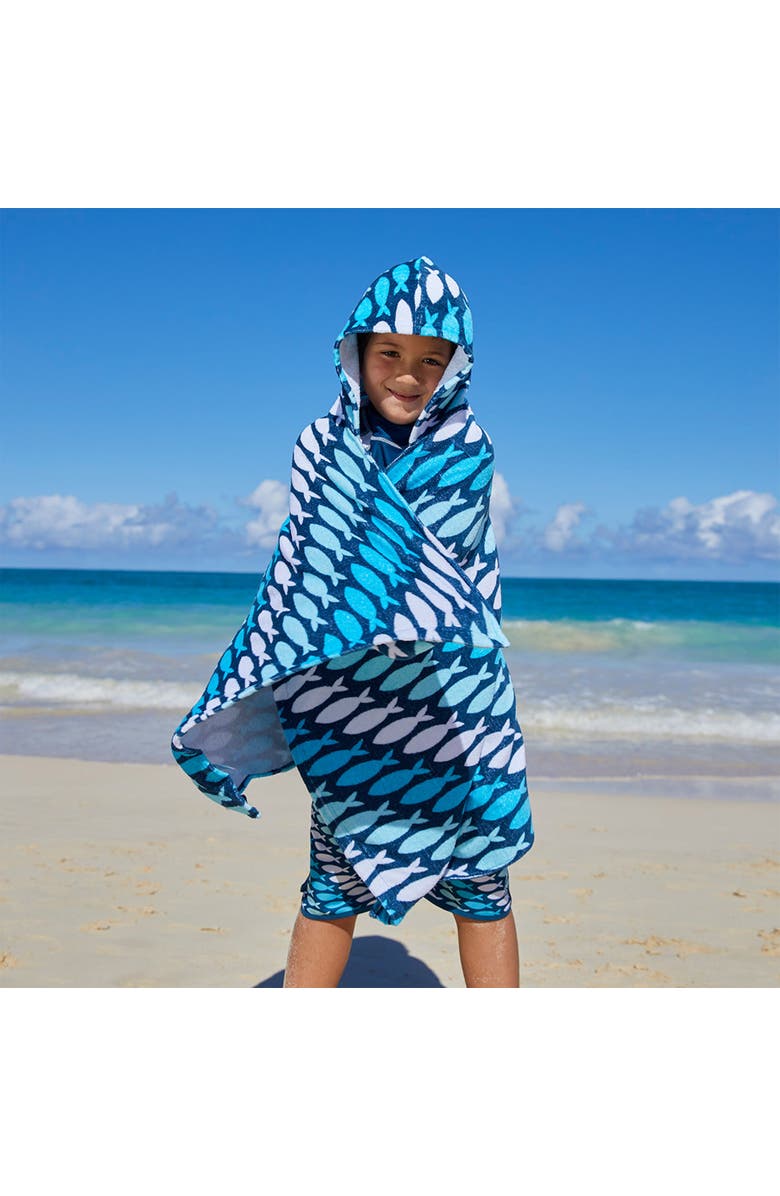 UV Skinz Hooded Beach Towel, Alternate, color, Shark Shiver