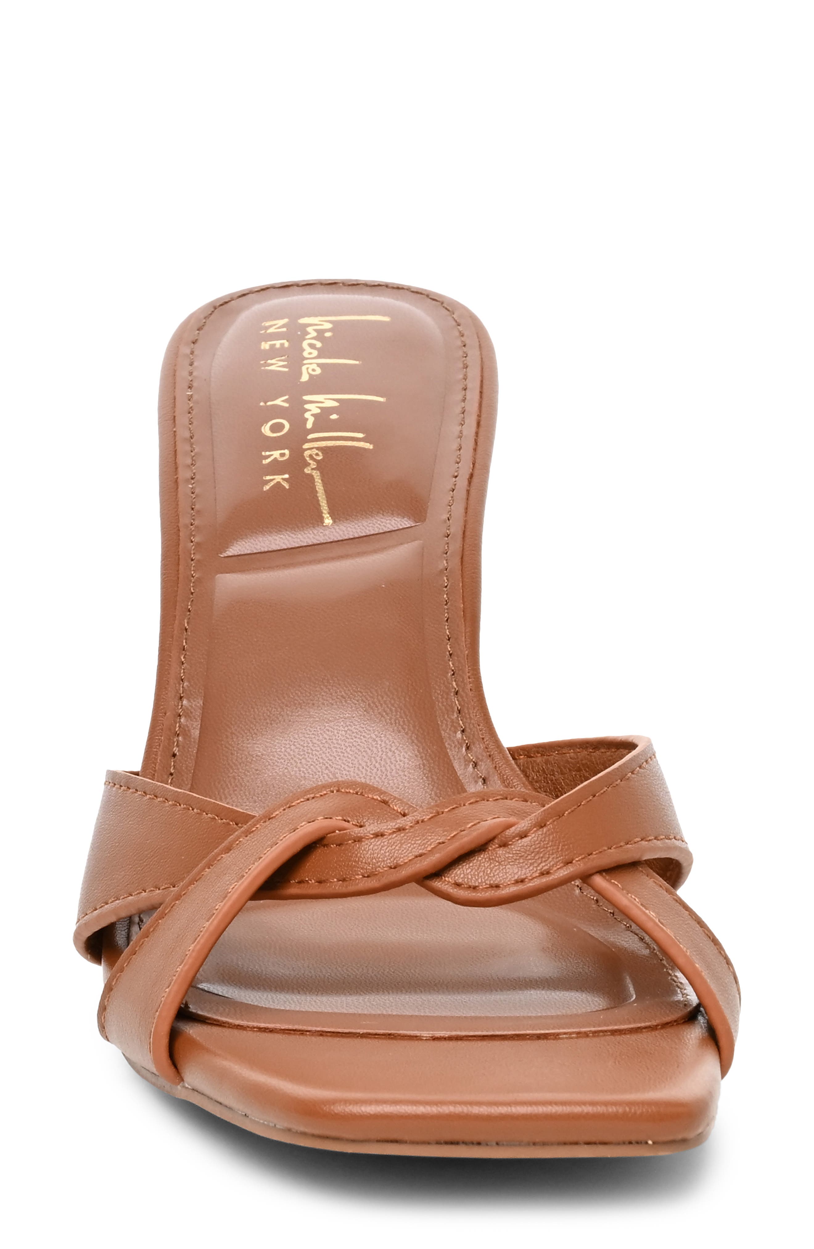 Twist Strap Heeled Sandal, Alternate, color, LUGGAGE