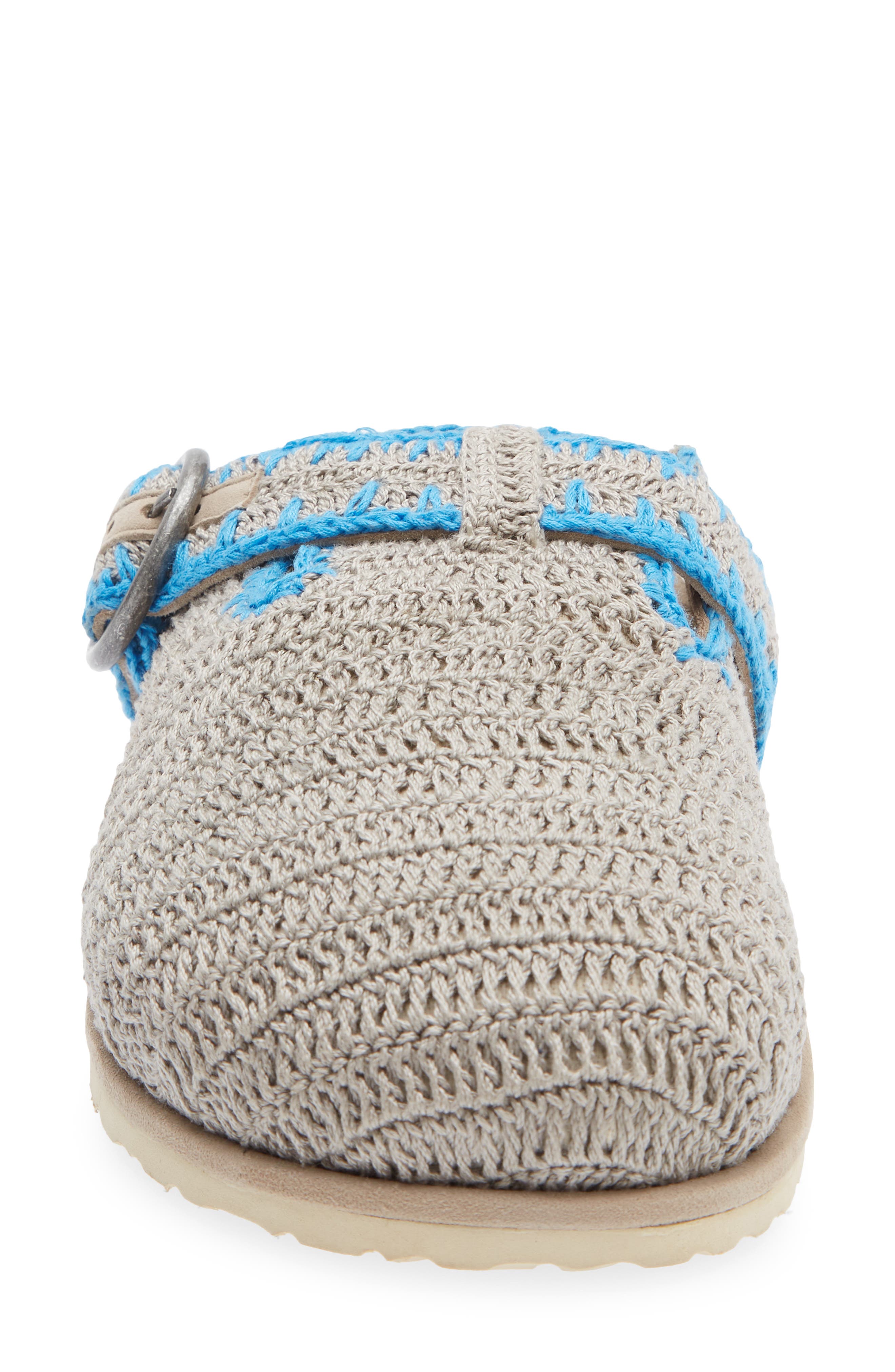 Laidback London Drift Crochet Slide Sandal, Alternate, color, Light Grey / Neon Blue