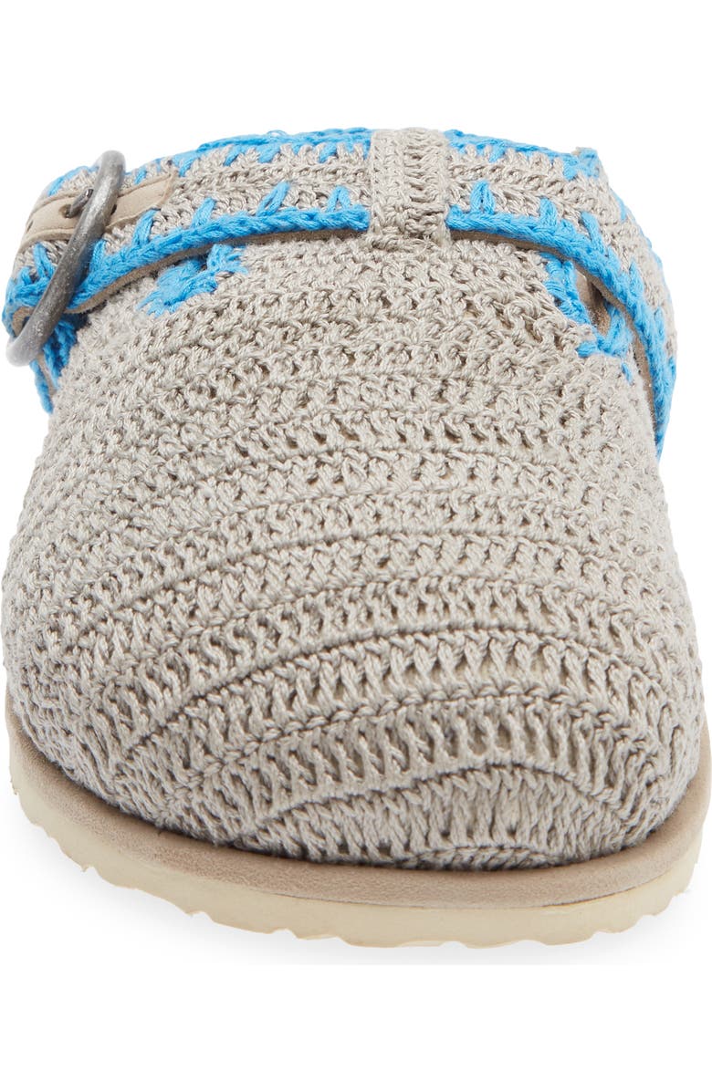 Laidback London Drift Crochet Slide Sandal, Alternate, color, Light Grey / Neon Blue