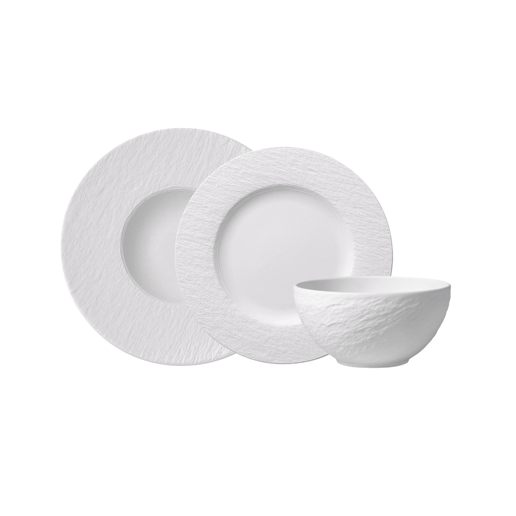 Villeroy & Boch Manufacture Rock Blanc 6 Piece Dinnerware Set For 2