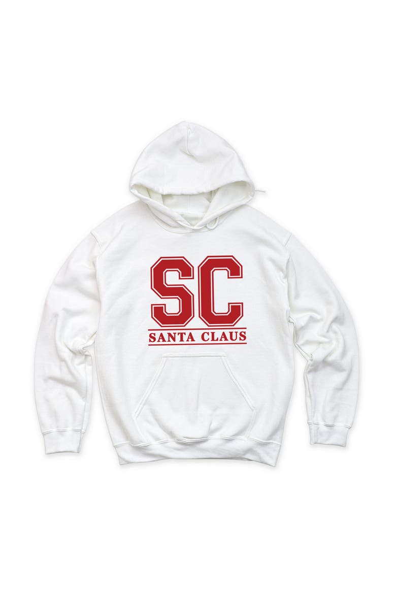 Santa Claus Initials Hoodie, Alternate, color, White