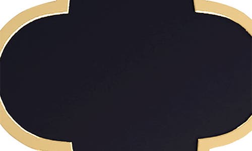 Gabi Rielle Onyx Clover Stud Earrings In Gold