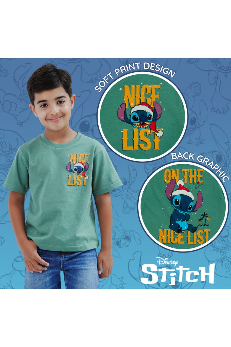 Lilo & Stitch Holiday Short Sleeve T-Shirt, Alternate, color, Sage Green Stitch