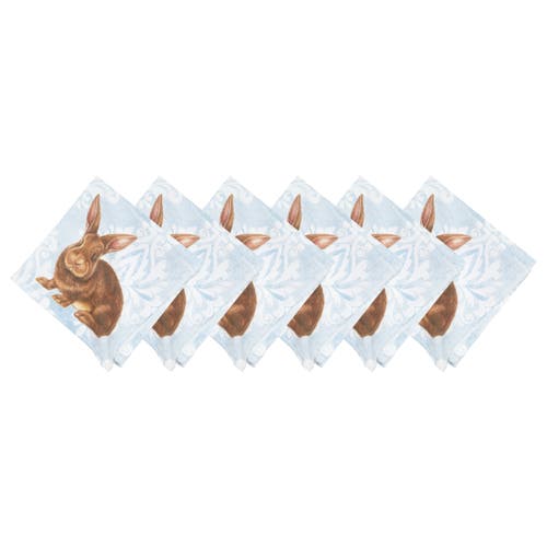 C & F Home C&f Home Damask Bunny Cotton Napkin Machine Washable Set Of 6 In Brown