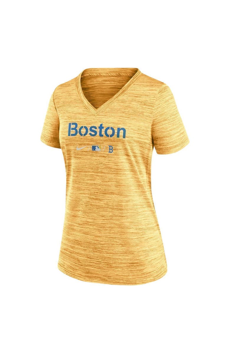 Nike Women's Nike Gold Boston Red Sox MLB City Connect Velocity Space-Dye Performance V-Neck T-Shirt, Alternate, color, 