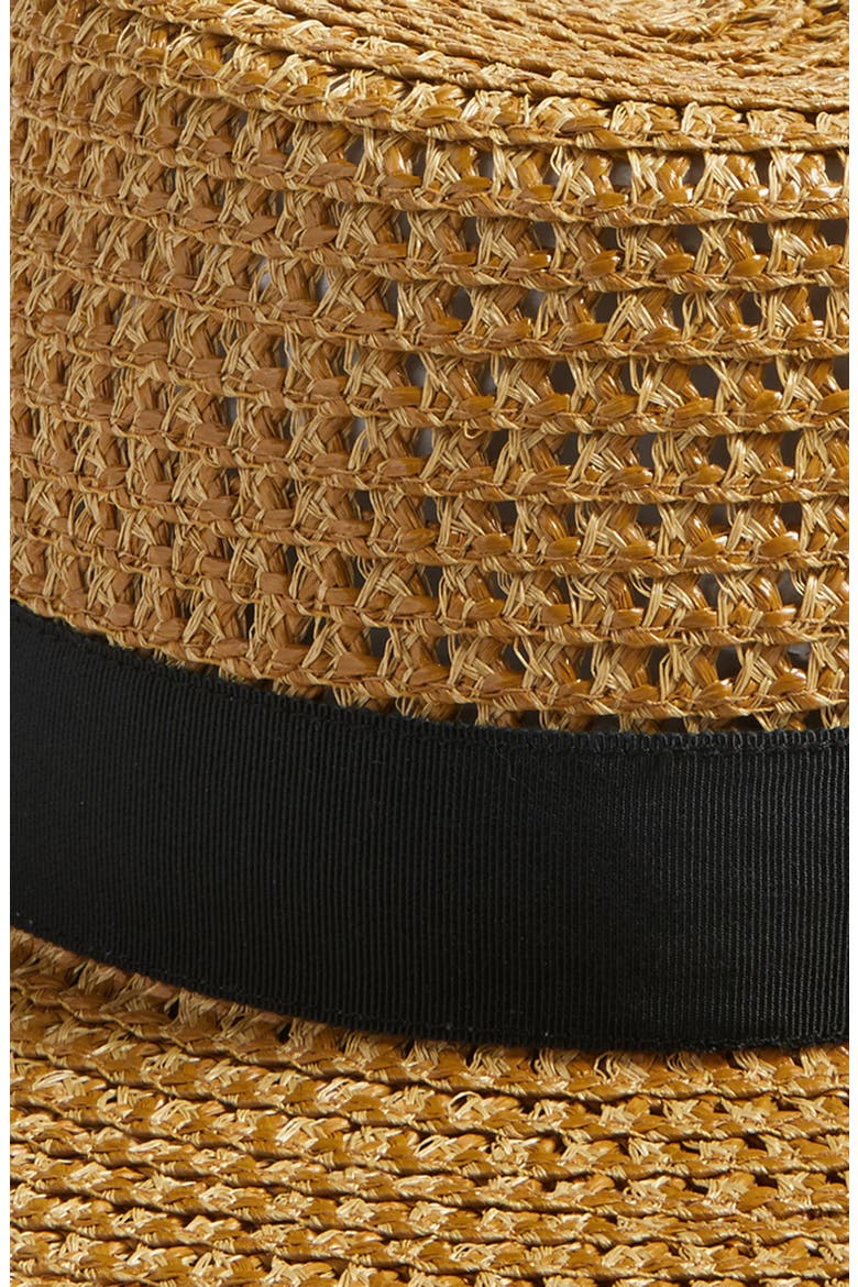 Cannes Squishee® Straw Hat, Alternate, color, NATURAL/ BLACK
