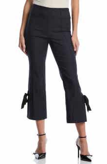 Bow Trim Crop Bootcut Pants