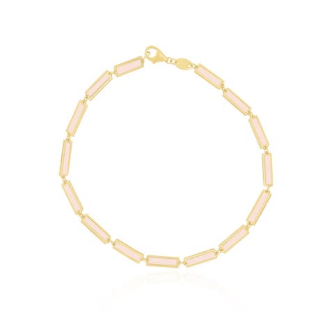Pink Pearl Bar Bracelet
