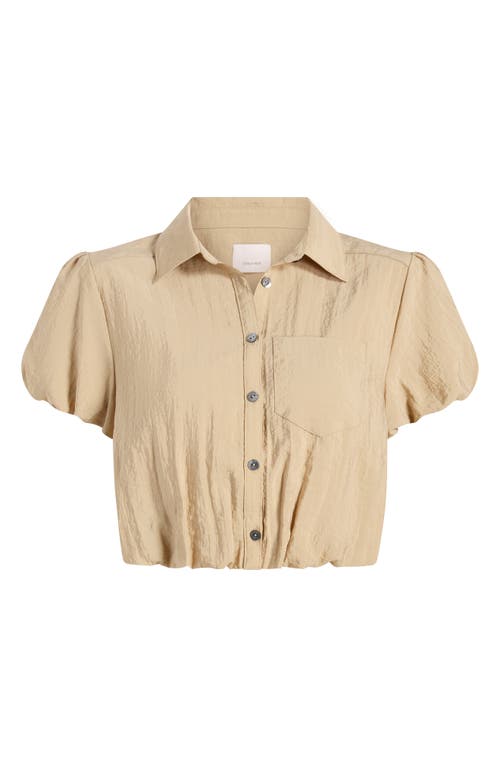 Cinq À Sept Allinae Button Up Crop Top In Brown