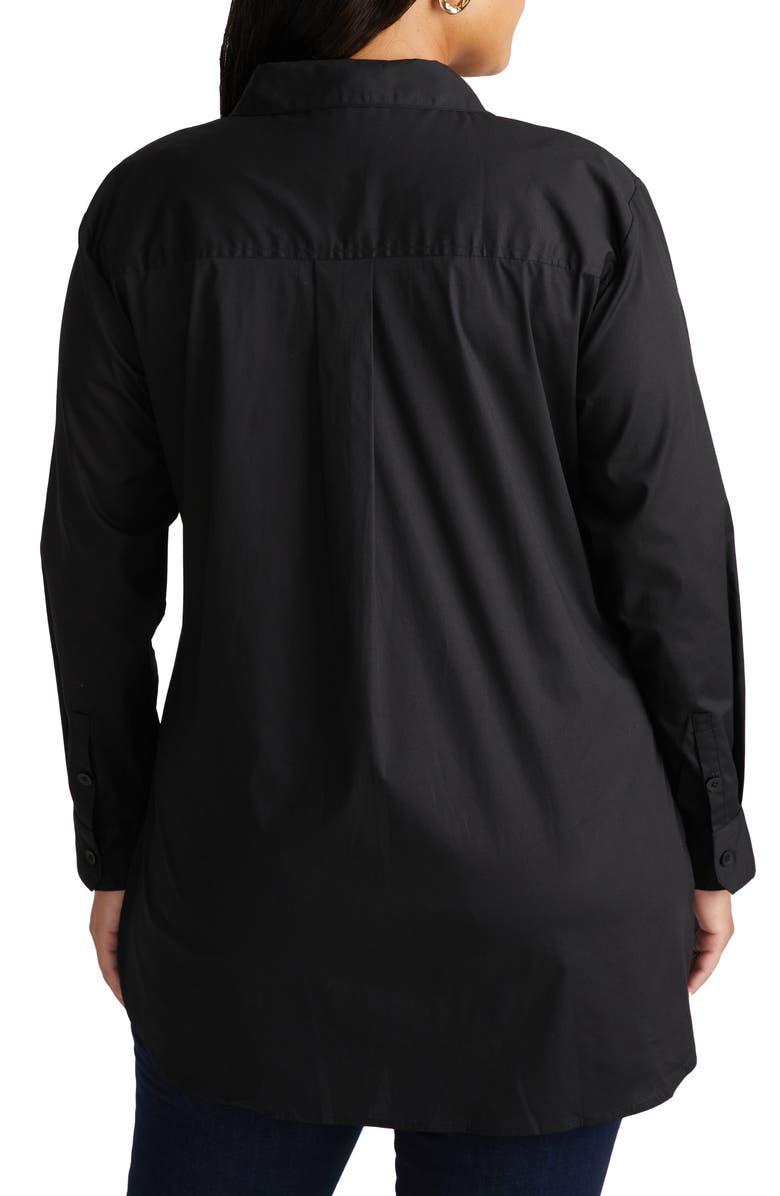 Universal Standard The Artist Stretch Cotton Poplin Button-Up Shirt, Alternate, color,