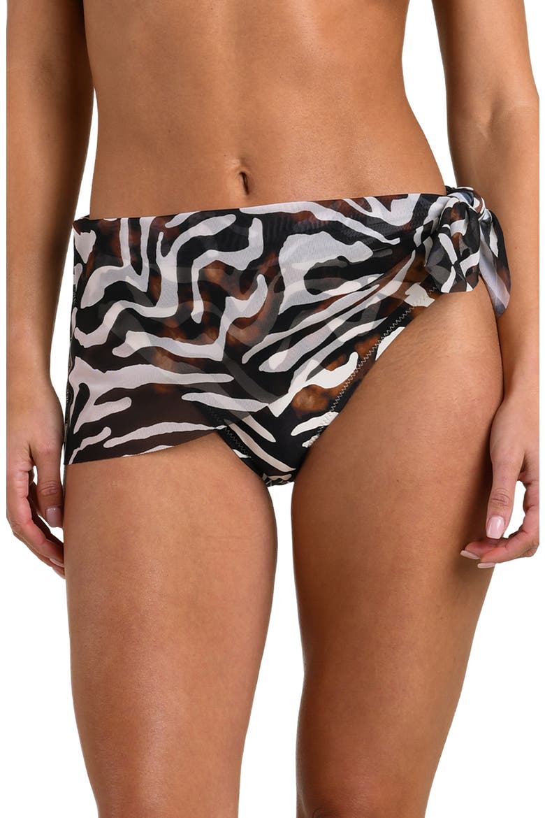 Nightlife Sash Overlay Bikini Bottoms, Main, color, BROWN MULTI