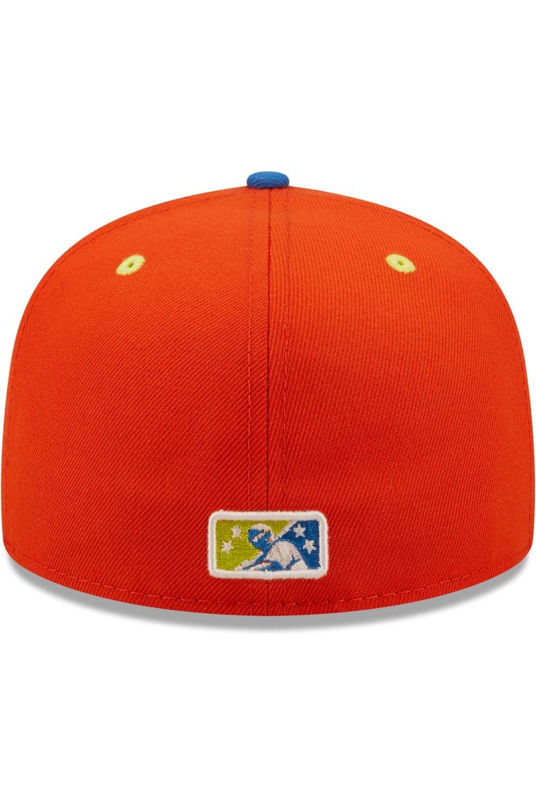 Men's New Era Orange/Blue Calaveras de West Michigan Copa De La Diversion 59FIFTY Fitted Hat, Alternate, color, Orange