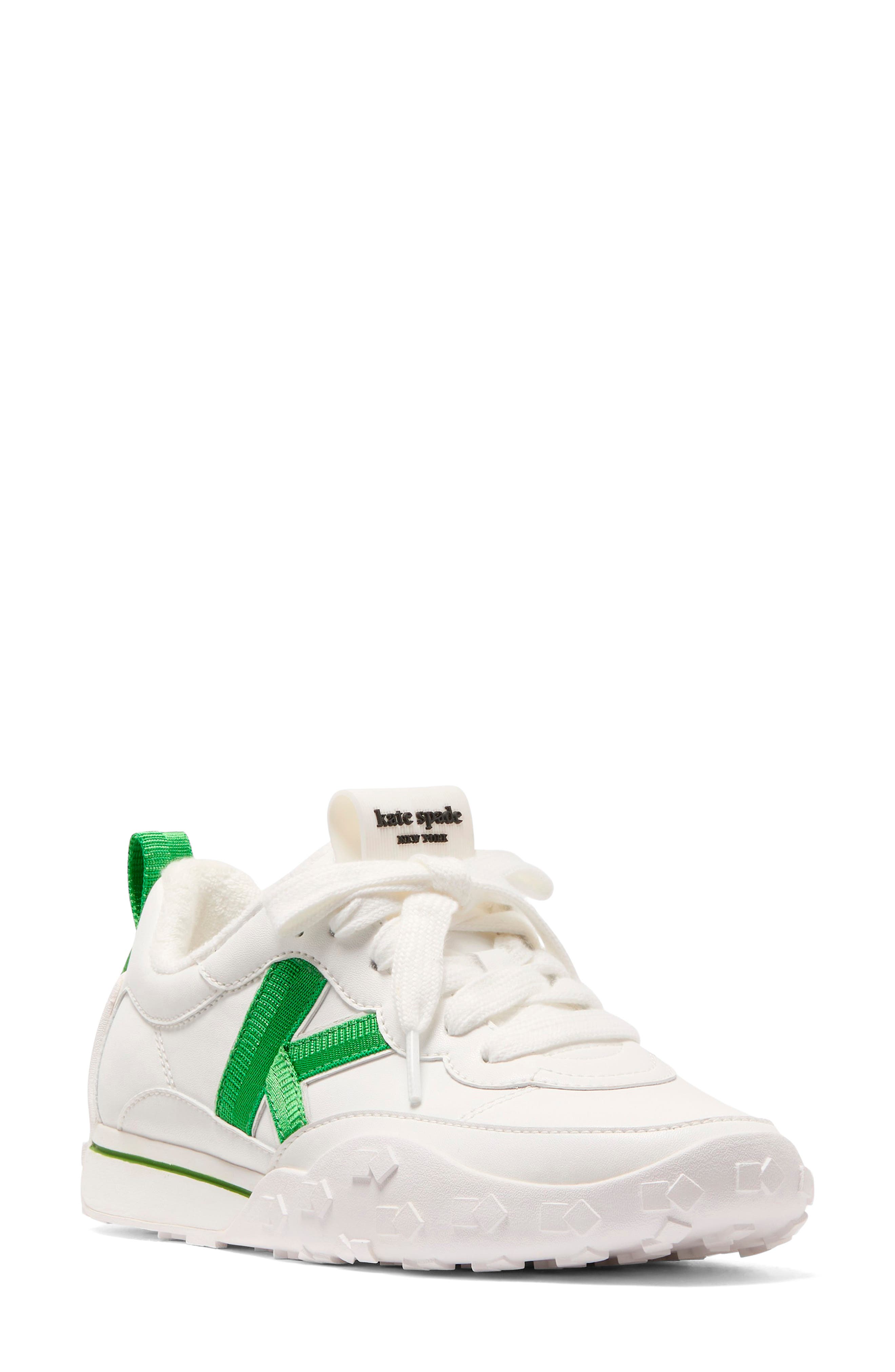Kate Spade New York k as in kate leather sneaker, Main, color, 