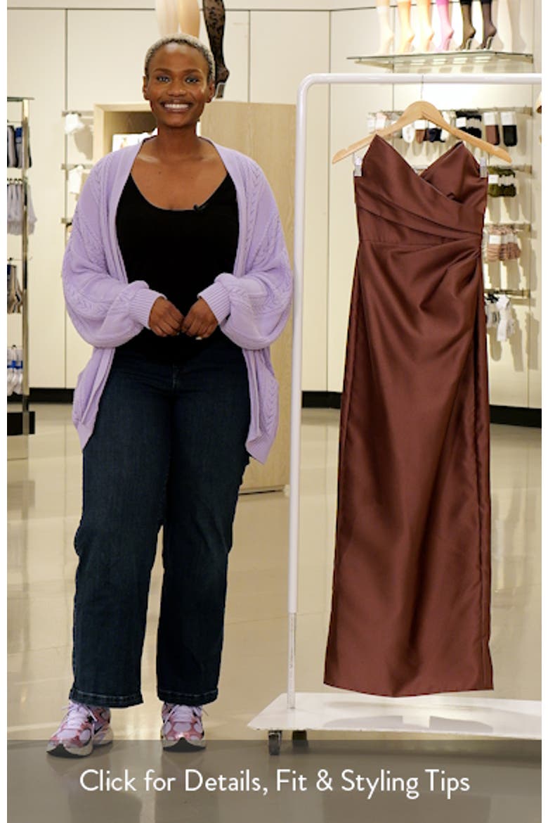 Rebecca Strapless Satin Column Gown video