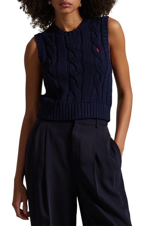 Crop Cotton Cable Knit