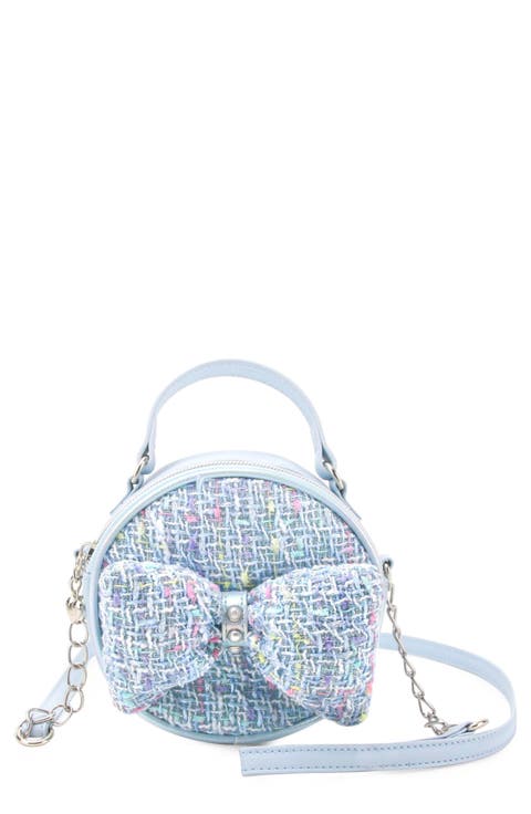 Kids' Bow Tweed Crossbody Bag