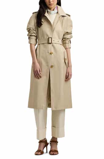 Lauren ralph lauren belted water resistant trench coat sales