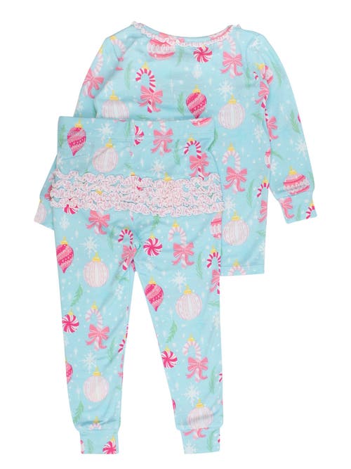 Rufflebutts Softsnooze Ruffle Long Sleeve Pajama Set, Signature Rear Ruffles In Multi