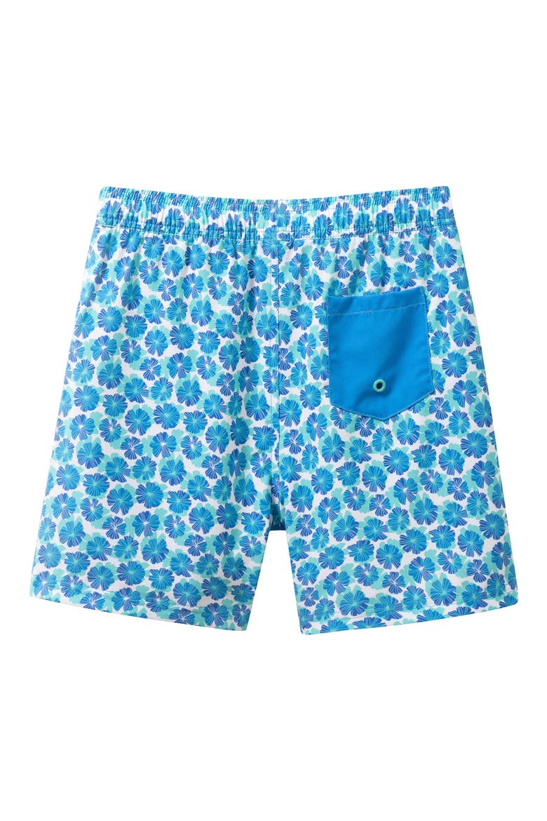 Kids' Floral Print Volley Swim Shorts, Alternate, color, BLUE FLORAL