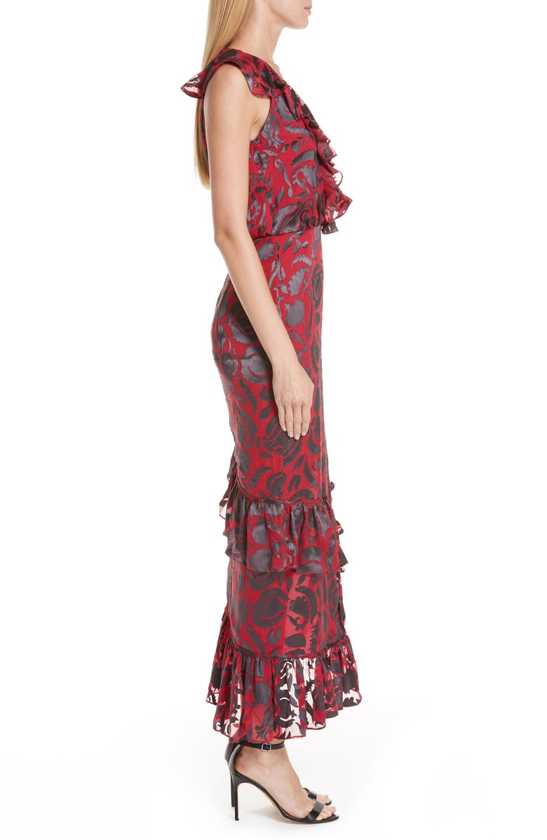 SALONI Anita Ruffle Trim Burnout Dress, Alternate, color,