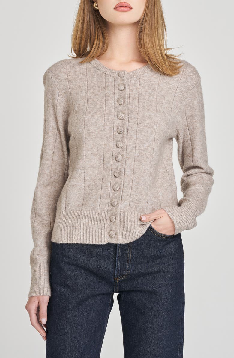 WAYF Cassie Cardigan, Main, color, Marled Sand