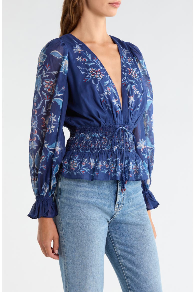 Winter Loom Peasant Top, Alternate, color, WINTER LOOM BLUE