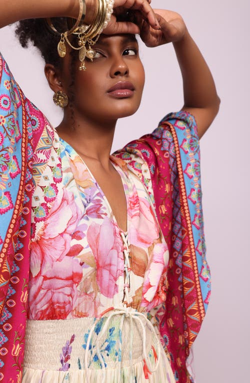 Holichic Floral Cotton Maxi Dress In Pink