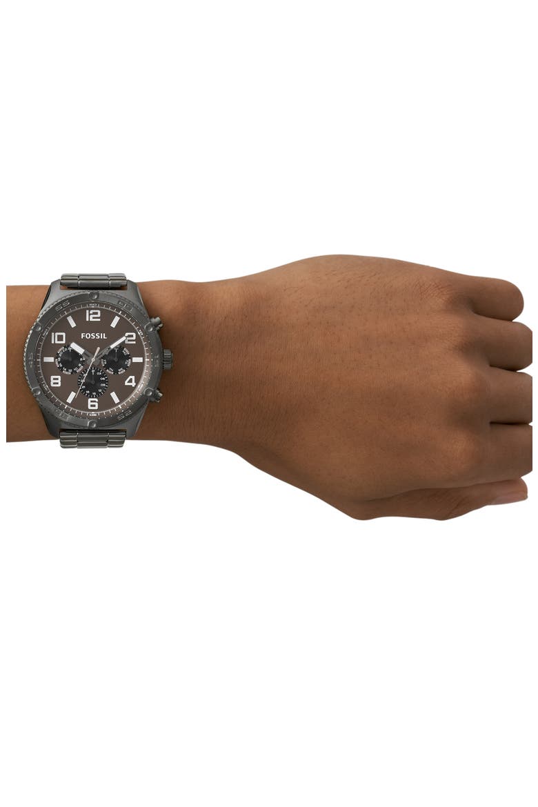 Brox Multifunction Bracelet Watch, 50mm, Alternate, color, GUNMETAL