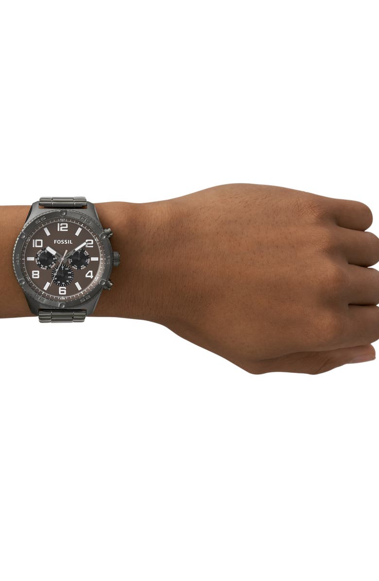 Fossil Brox Multifunction Bracelet Watch, 50mm, Alternate, color, Gunmetal