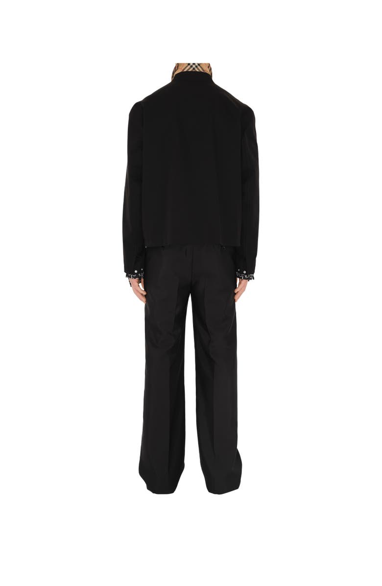 Burberry Gabardine Harrington Jacket, Alternate, color, Black