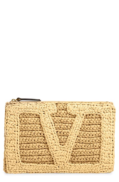 Viva Superstar Raffia Clutch