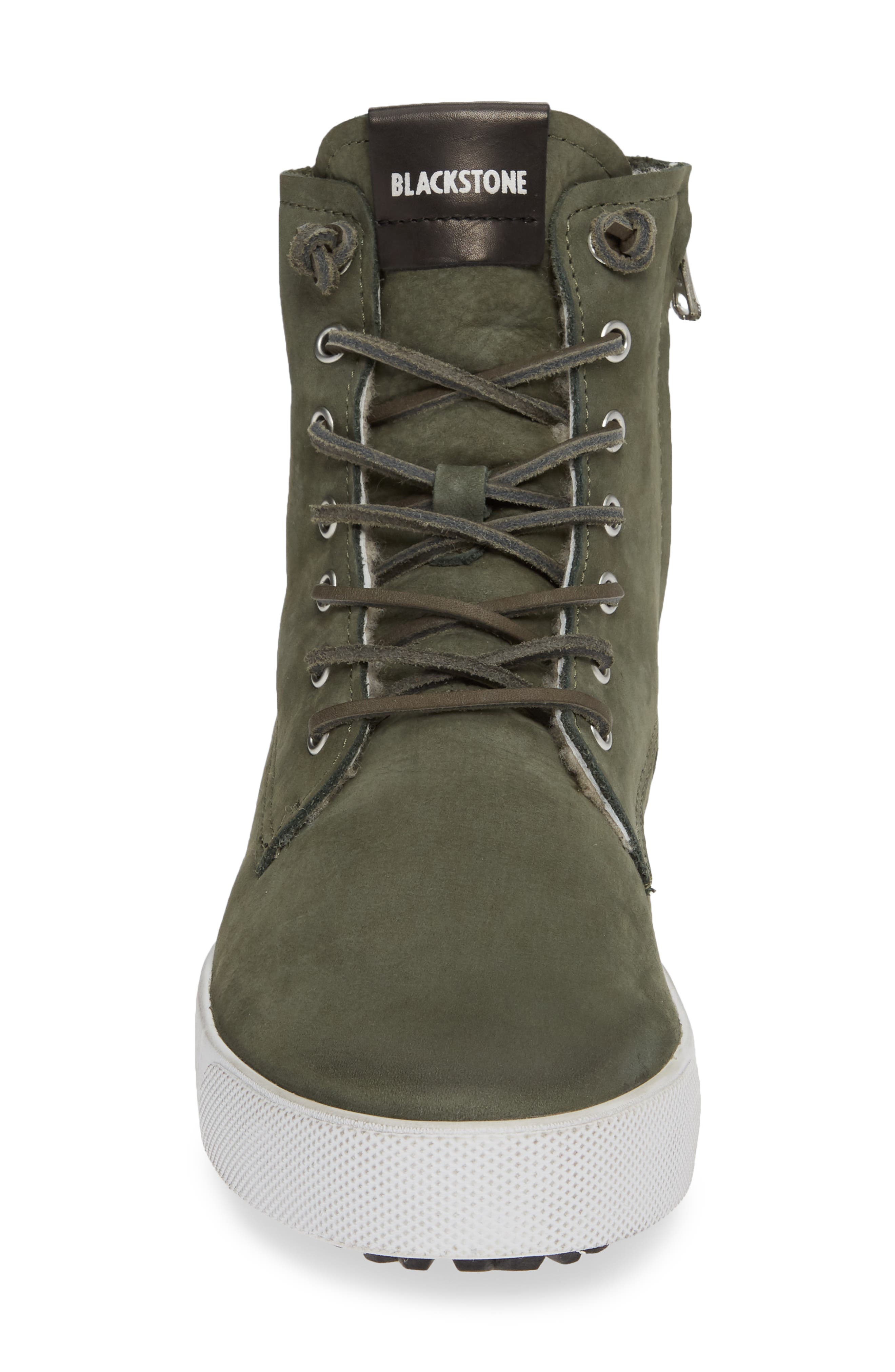 QL41 High Top Sneaker with Genuine Shearling Lining, Alternate, color, GREEN LEATHER