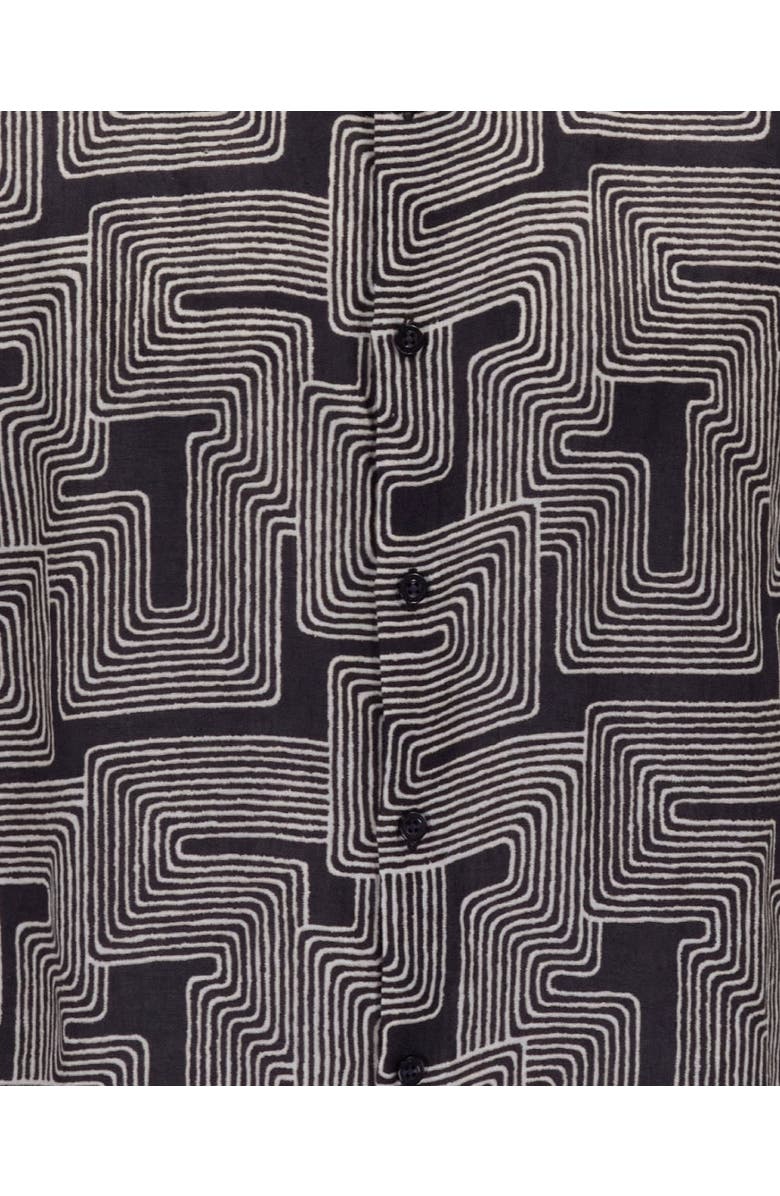 Lords of Harlech Inter Twine Mens Linen Button-up Shirt, Alternate, color, Inter Twine Black