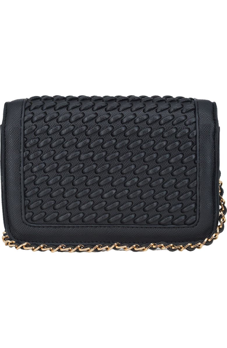bebe Katriel Woven Crossbody Bag, Alternate, color, Black
