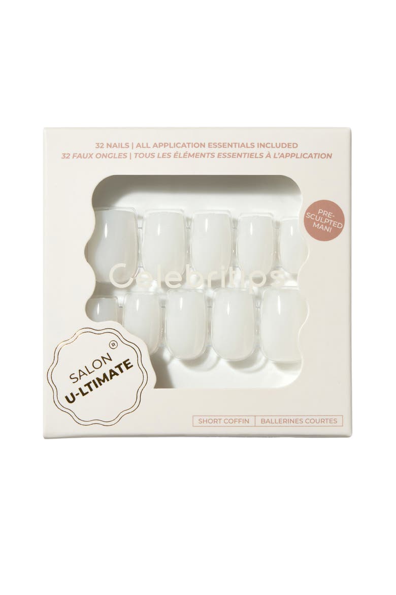 Salon U-ltimate Short Coffin Press-On Nails, Main, color, SHEER MILK