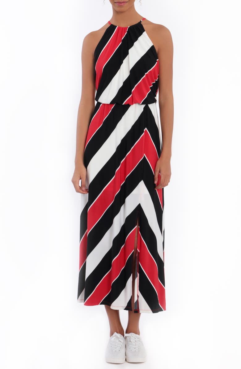 London Times Striped Halter Maxi Dress, Main, color,