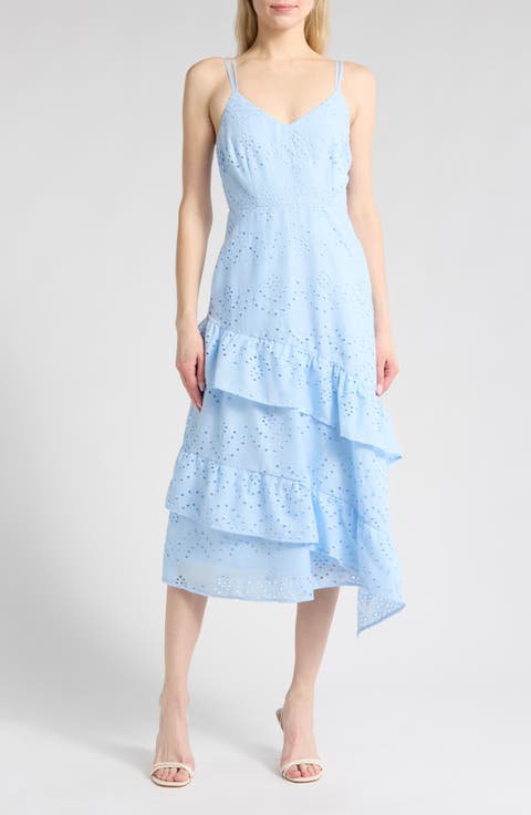 Embroidered Eyelet Ruffle Sundress