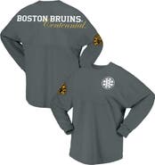 FANATICS Women's Fanatics Branded Gray Boston Bruins 100th Anniversary Spirit Jersey T-Shirt