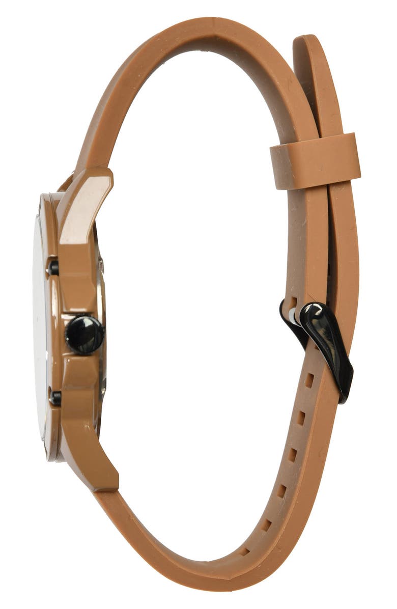 SPGBK Watches Sandhill Silicone Strap Watch, 42mm, Alternate, color, Brown