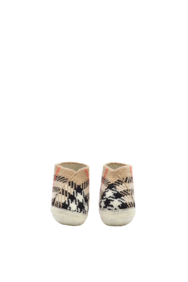 Check Wool Cashmere Blend Booties, Alternate, color, Sand beige