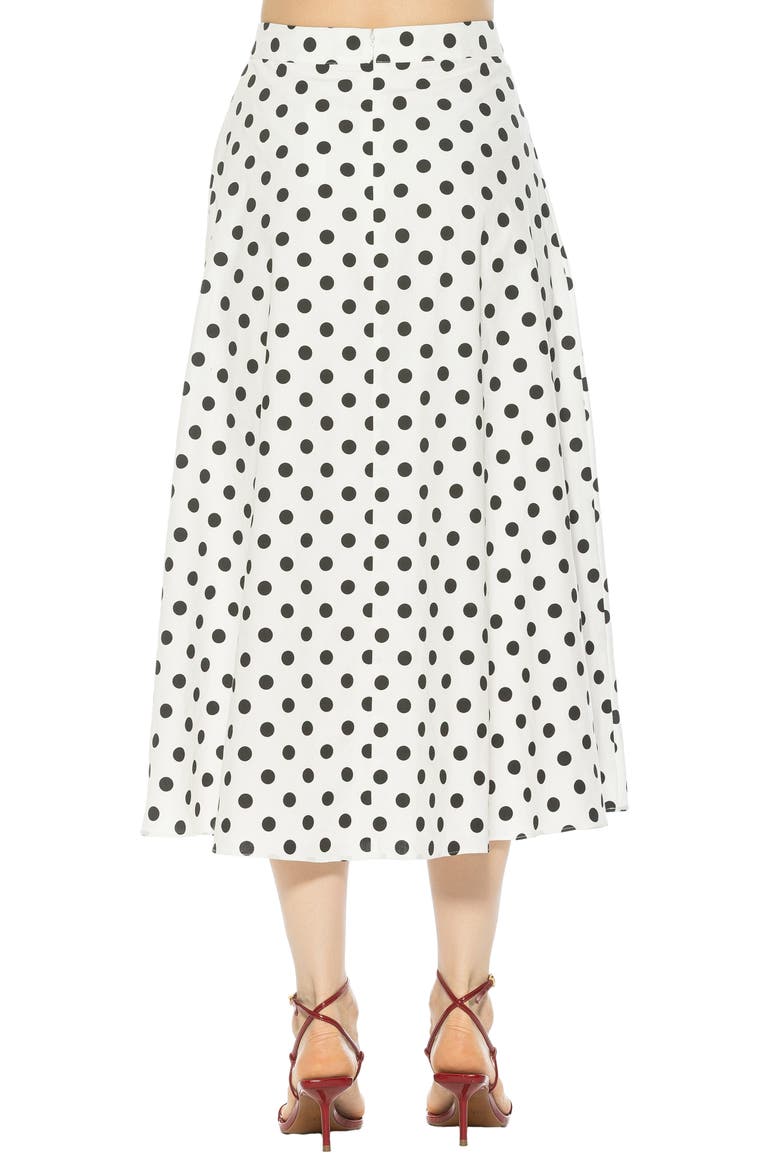 Brilyn Linen Midi Skirt, Alternate, color, IVORY POLKA