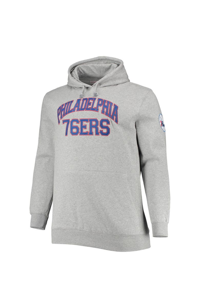 Mitchell & Ness Men's Mitchell & Ness Allen Iverson Heathered Gray Philadelphia 76ers Big & Tall Name & Number Pullover Hoodie, Alternate, color, 