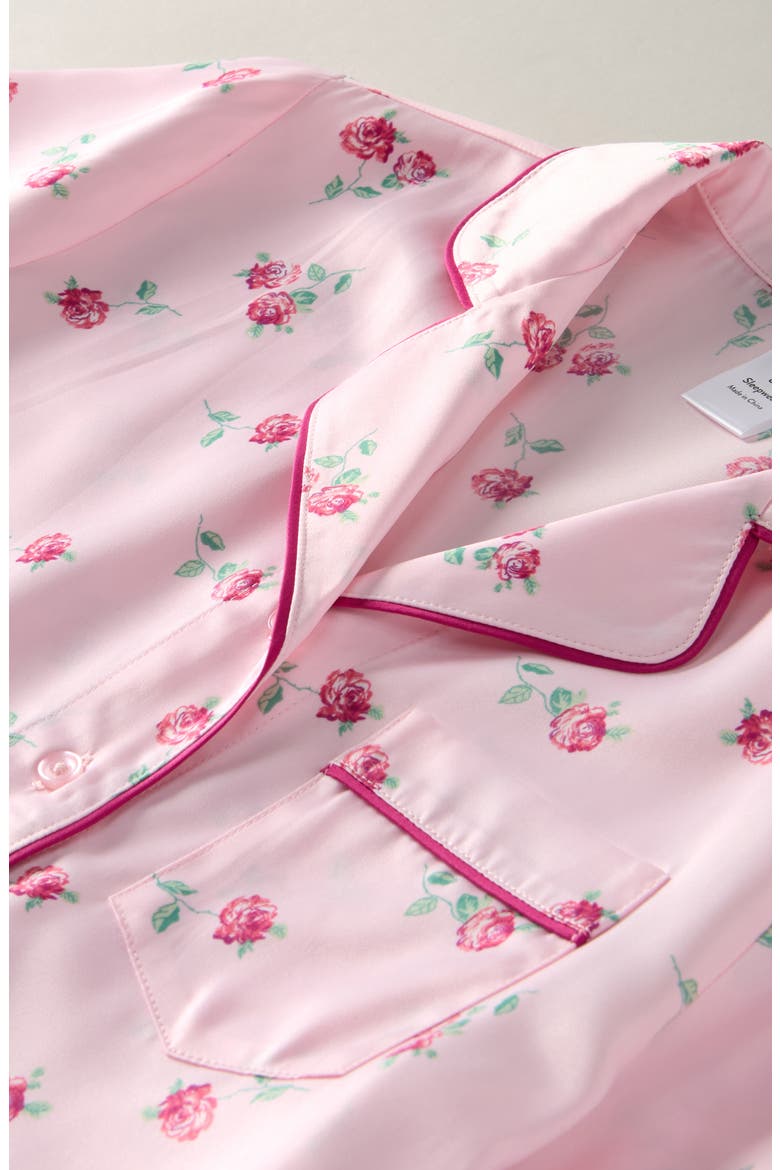 Kids' Satin Pajamas, Alternate, color, PINK GARDEN ROSE