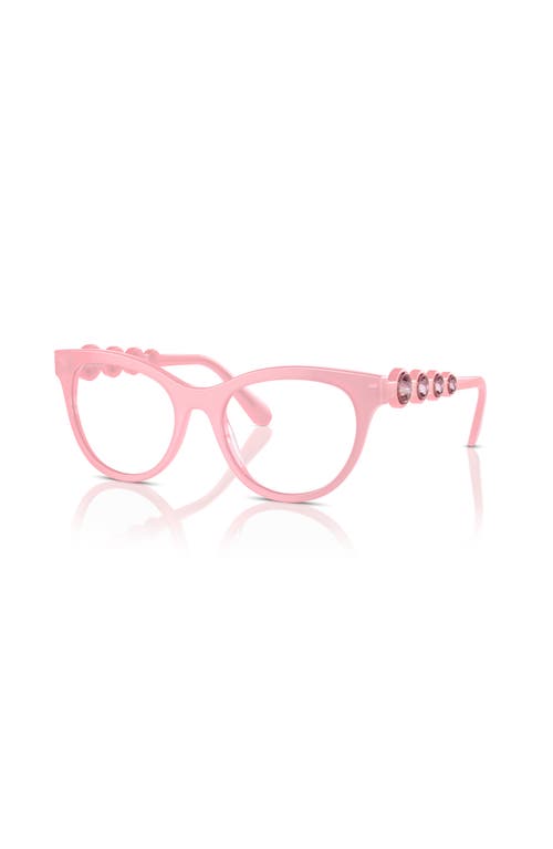 Swarovski 52mm Round Optical Glasses In Pink