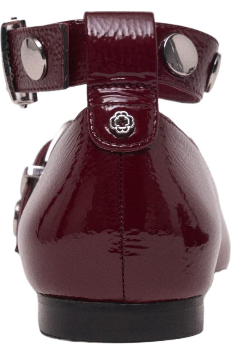 maje Studded leather Mary Jane flats, Alternate, color, Burgundy