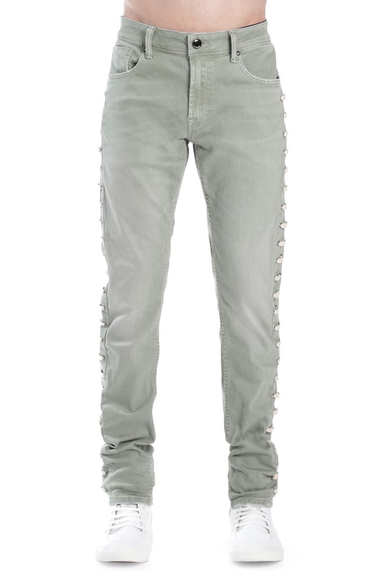Strat Super Skinny Jeans, Main, color, GREEN