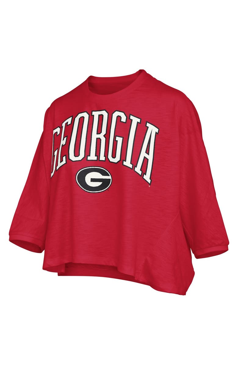 PRESSBOX Women's Pressbox Red Georgia Bulldogs Midi Arch Over Logo Oversized T-Shirt, Alternate, color, Red