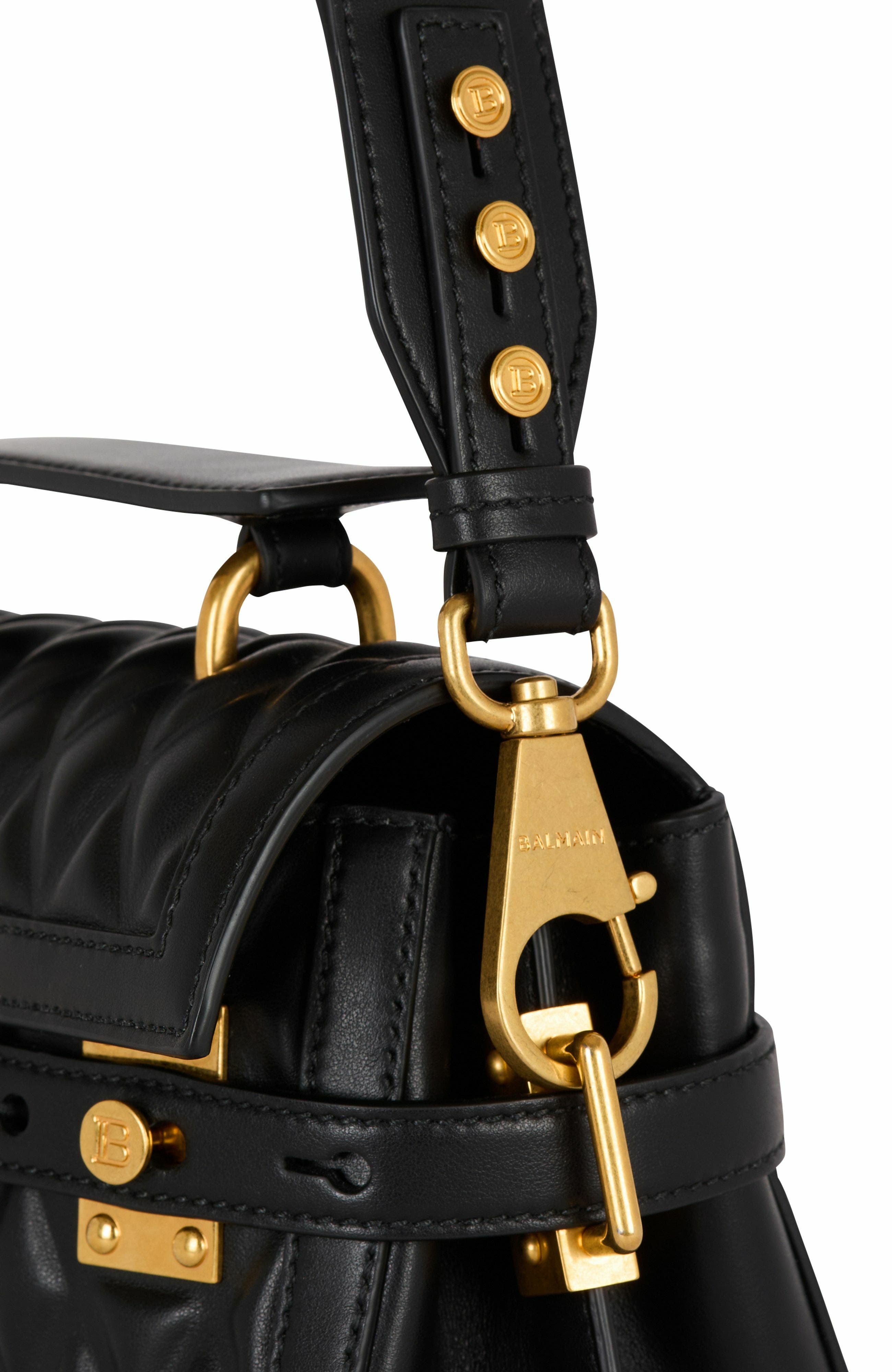 Balmain B-Buzz 23 Bag In Diamond-Quilted Calfskin, Alternate, color, 